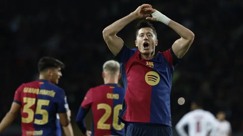 Robert Lewandowski llega a 101 goles en la victoria del Barcelona sobre Stade Brestois