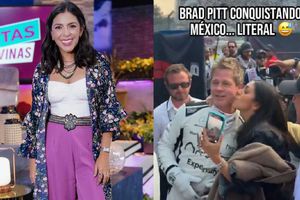Identifican a mujer que besó al actor Brad Pitt en el Gran Premio de México