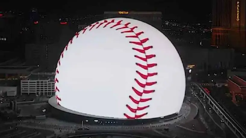The Sphere de Las Vegas se convierte en una pelota de beisbol por la Serie Mundial entre Dodgers y Yankees