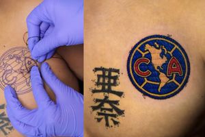 ¡En el corazón! Aficionado ‘borda’ el escudo del América en el pecho