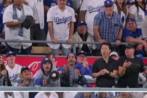 Aficionado de los Dodgers ‘invade’ el diamante con atrapadón