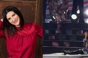 VIDEO: Laura Pausini sufre fuerte caída en concierto