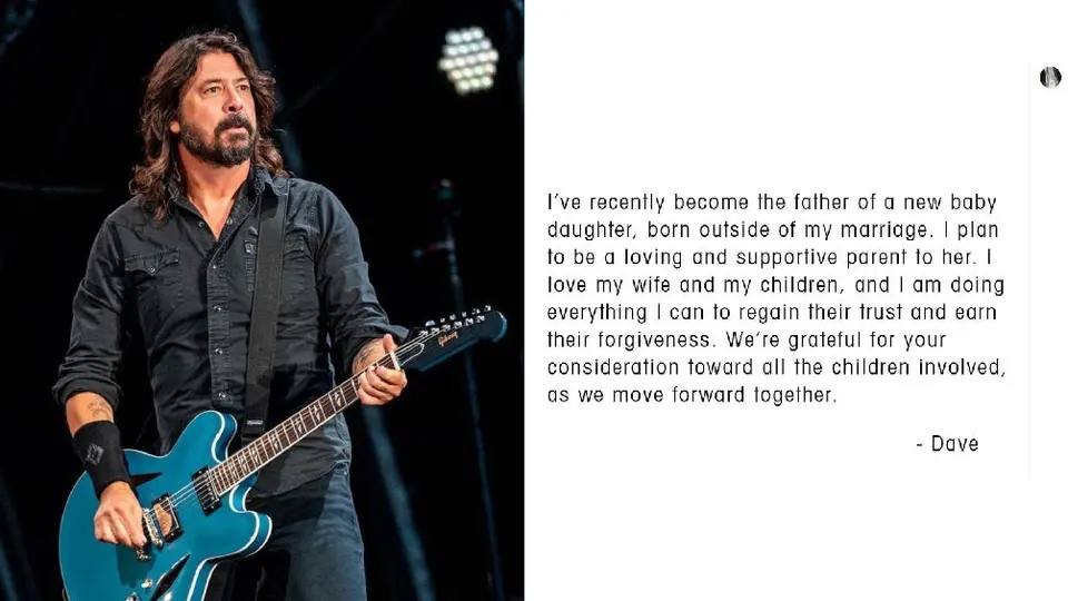 Dave Grohl acepta que fue infiel a su esposa; tiene un bebé fuera del matrimonio ¡Que pase el desgraciado!