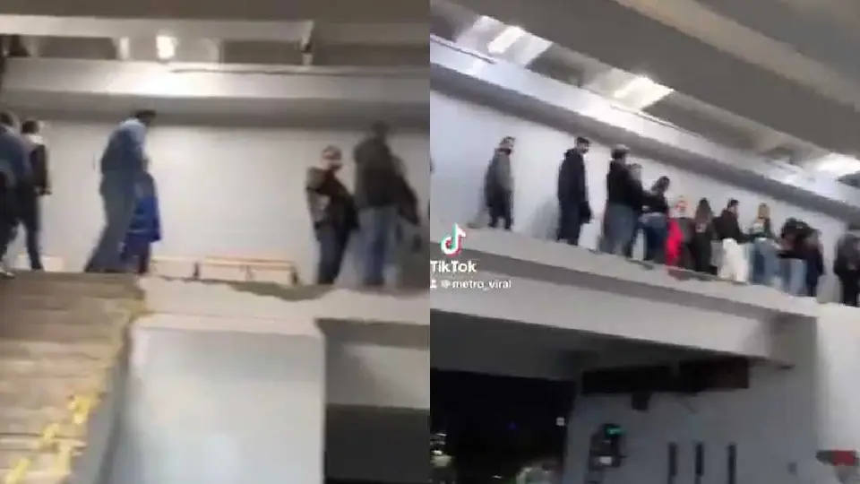 Usuarios reportan escaleras sin barandal y el Metro culpa a los mismos pasajeros