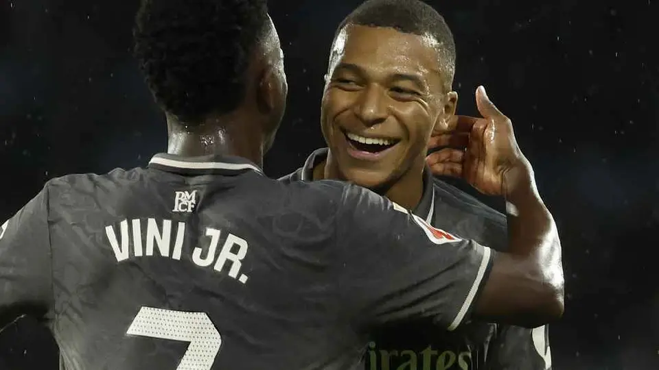 Real Madrid sufre de más pero vence a Celta de Vigo con goles de Mbappé y Vinicius