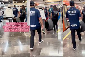 ¡Un souvenir más! Otro afortunado se llevó un neumático del Gran Premio de México