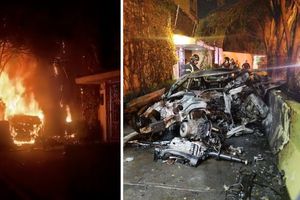 Auto de lujo se incendia tras accidente en Paseo de la Reforma