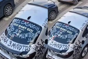 Mujer de Puebla pinta el auto de su ex pareja llamándolo "infiel" y "poco hombre"