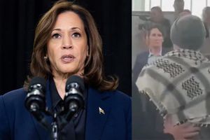 Manifestante enfrenta a Kamala Harris y candidata lo apoya aseguran que Israel es un país genocida