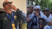 ¡A lo Ancelotti! André Jardine celebra Tricampeonato con puro y gafas oscuras