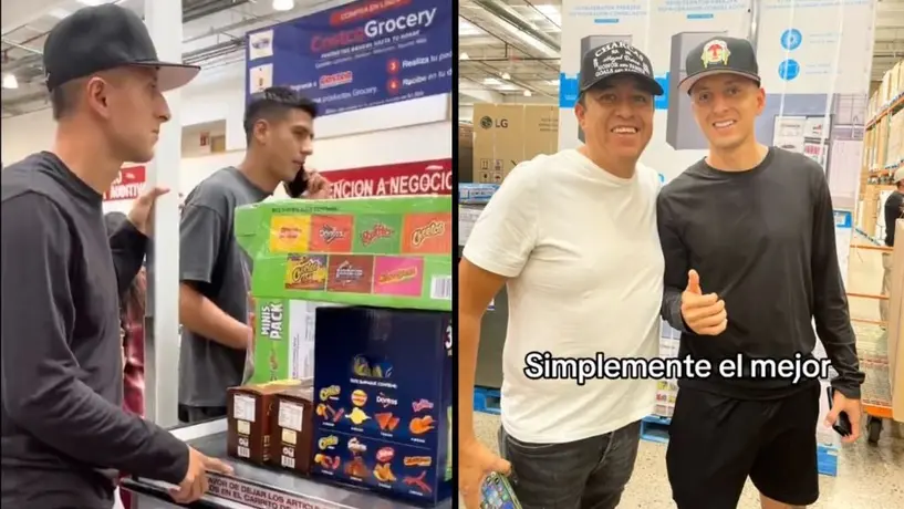 Piojo Alvarado les paga la cuenta del super a aficionados que querían una foto