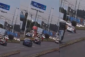 VIDEO: Hombre finge ser atropellado y termina siendo víctima de un accidente