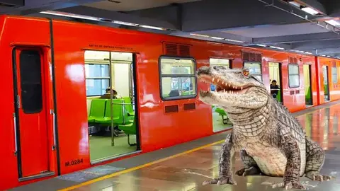 ¡Órale! Rescatan a cocodrilo en el Metro de la Ciudad de México