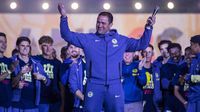 André Jardine en lágrimas durante discurso en el festejo del Tricampeonato