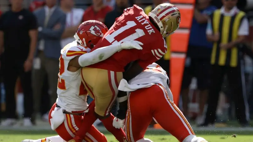 Brandon Aiyuk se perderá toda la temporada tras haberse lesionado ante los Kansas City Chiefs