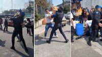 Policía de la CDMX y comerciante protagonizan pelean en plena vía pública
