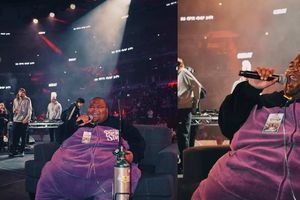 Rapero Dave Blunts canta en concierto conectado a un tanque de oxígeno