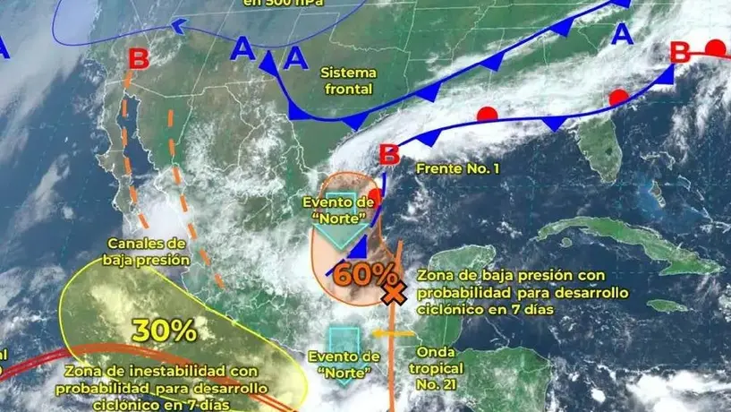 Clima en México para el 09 de septiembre: Potencial ciclón tropical seis generará lluvias torrenciales