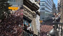Rauw Alejandro reúne a cientos de fanáticos en el Centro Histórico de la CDMX y da show en vivo