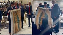 VIDEO: Así reaccionó Donald Trump al recibir una imagen de la Virgen de Guadalupe
