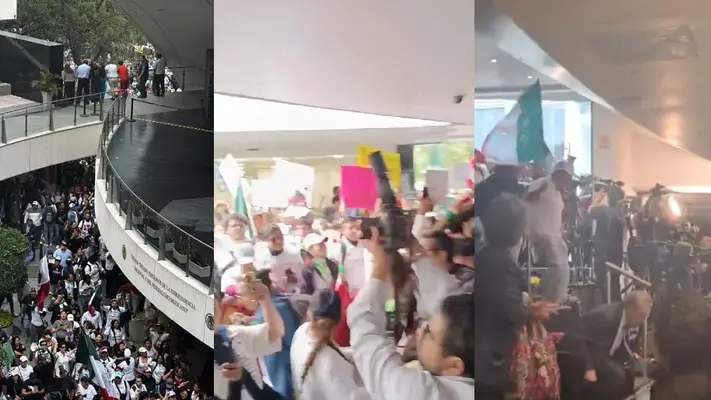 Manifestantes dan 'portazo' en el Senado; decretan receso indefinido de la Reforma Judicial