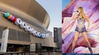 Nueva Orleans da bienvenida a Taylor Swift con un enorme “Friendship Bracelet” en el Caesars Superdome
