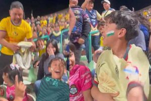 Aficionado de Santos cambia de equipo en plena goleada ante América