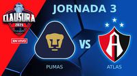Pumas vs Atlas EN VIVO Liga MX Clausura 2025 Jornada 3
