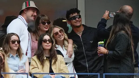 Taylor Swift, Travis Kelce, Brittany y Patrick Mahomes, disfrutaron de la Final del US Open en Nueva York
