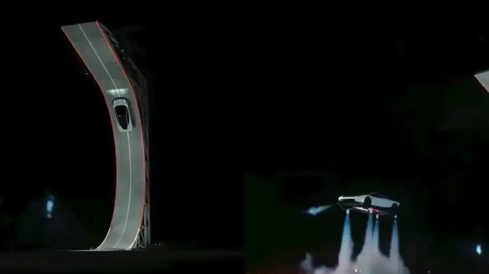 El Tesla Roadster incorpora tecnología de propulsión relacionada con SpaceX para realizar movimientos fuera de lo convencional. / Captura
