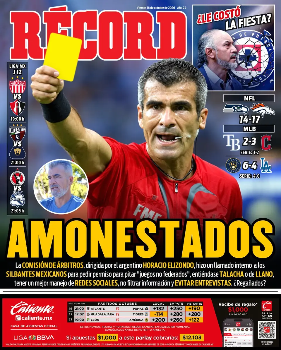Portada RÉCORD 16 de octubre de 2026