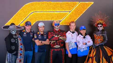 Max Verstappen, Checo Pérez, Liam Lawson y Yuki Tsunoda en el Gran Premio de México 2024 | IMAGO 7