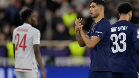 Hakimi celebrando ante Mónaco l AP