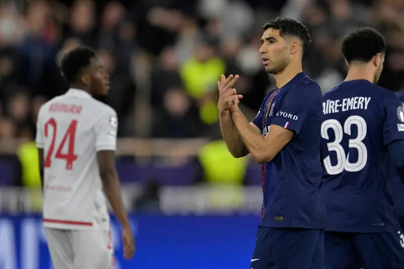 Hakimi celebrando ante Mónaco l AP