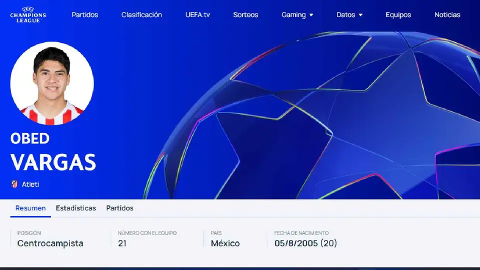 Vargas ya aparece registrado con Atlético en Champions League | CAPTURA