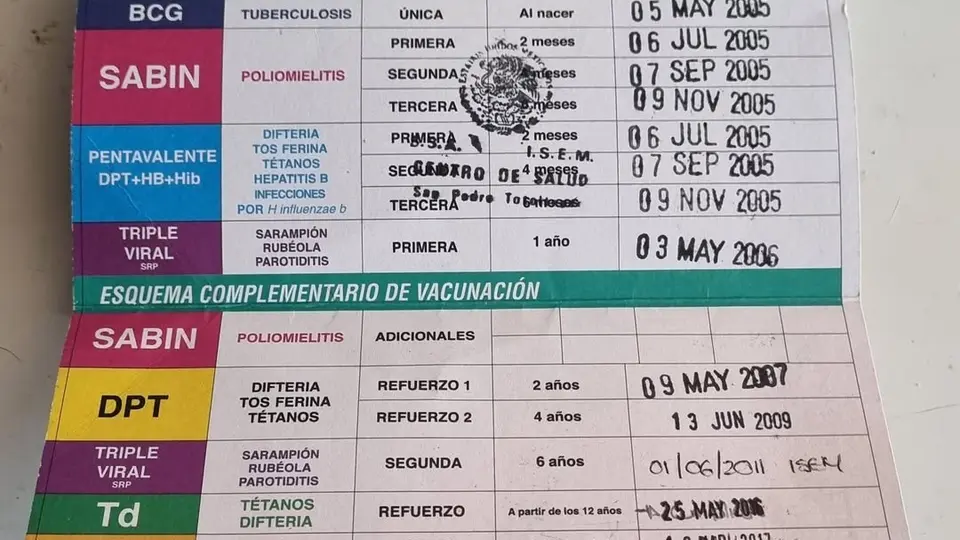 La cartilla de vacunación se puede reponer con unos simples pasos / Redes Sociales