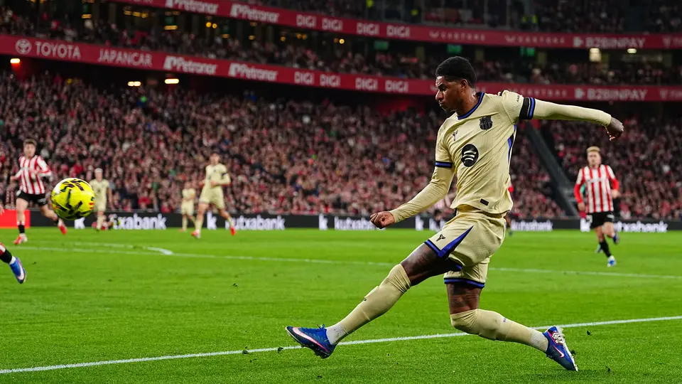 Marcus Rashford durante el partido de Barcelona frente a Athletic en LaLiga | AP