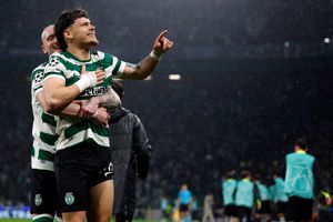 Maxi Araujo en celebración con Sporting en el partido de Champions League ante Bodo/Glimt | AFP