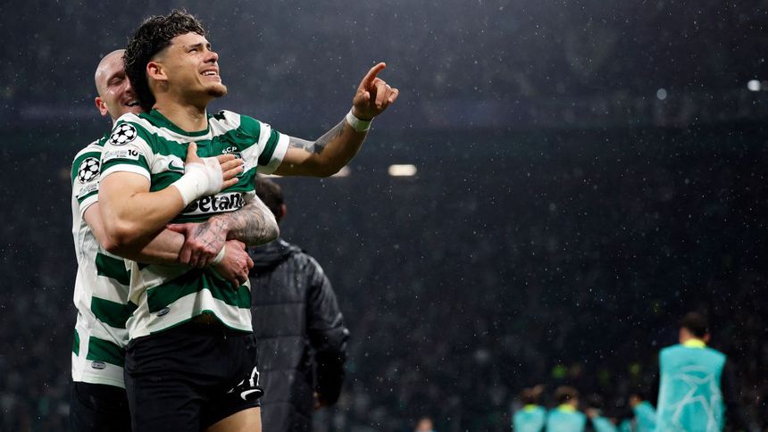 Maxi Araujo en celebración con Sporting en el partido de Champions League ante Bodo/Glimt | AFP