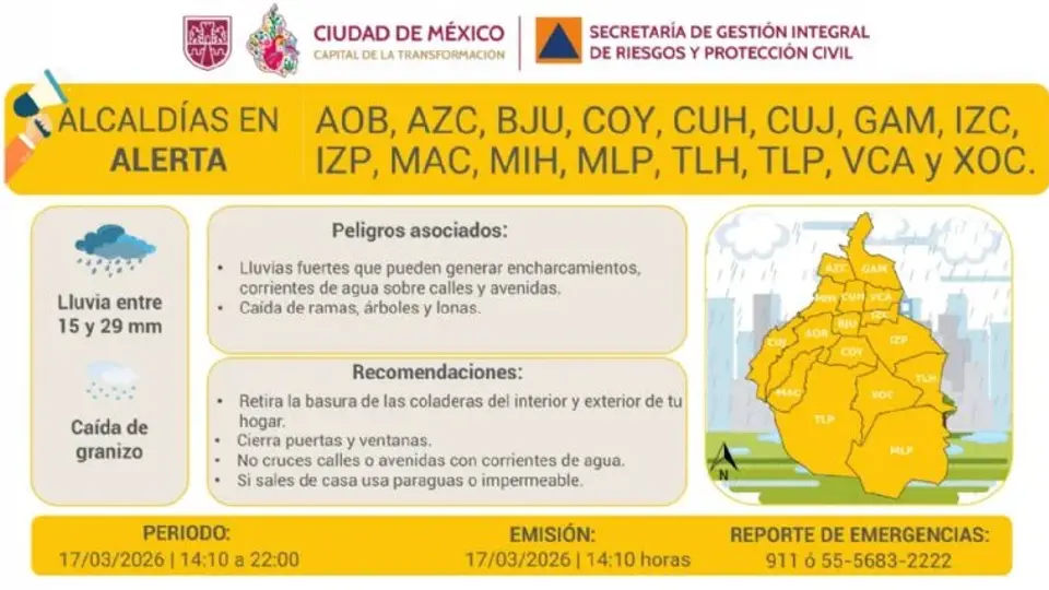Protección Civil pide extremar precauciones ante tormentas./ X