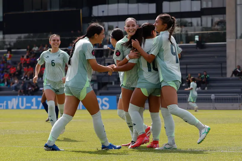 Jugadoras de la Selección Mexicana Femenil Sub-17 en celebración en el Premundial de 2025 | IMAGO 7