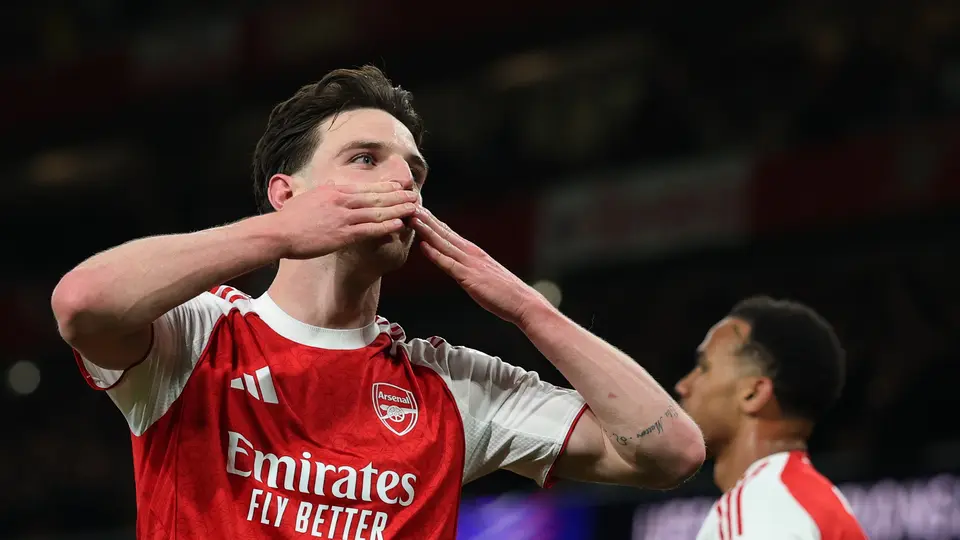 Declan Rice fue el anotador de uno de los goles del Arsenal l AP