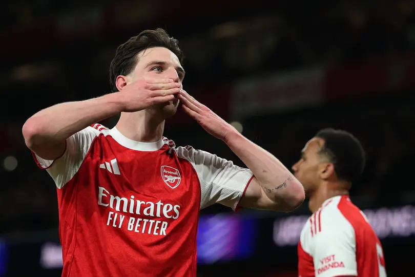 Declan Rice fue el anotador de uno de los goles del Arsenal l AP