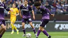 César Huerta en el partido de Anderlecht contra Mechelen en la Belgian Pro League | AFP