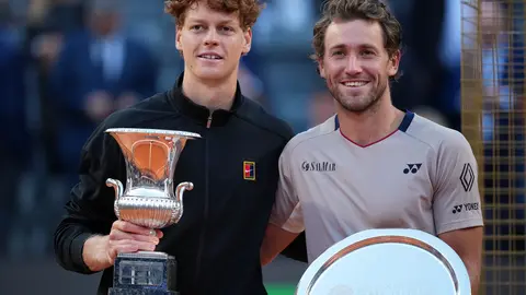 Jannik Sinner y Casper Ruud en la Final del Abierto de Italia | AP
