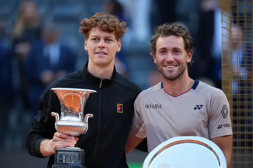 Jannik Sinner y Casper Ruud en la Final del Abierto de Italia | AP