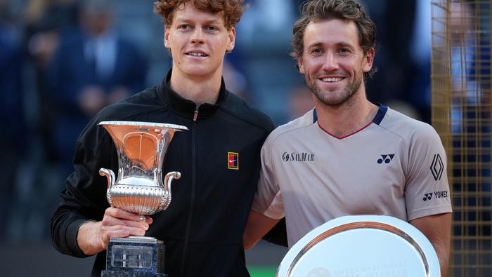 Jannik Sinner y Casper Ruud en la Final del Abierto de Italia | AP