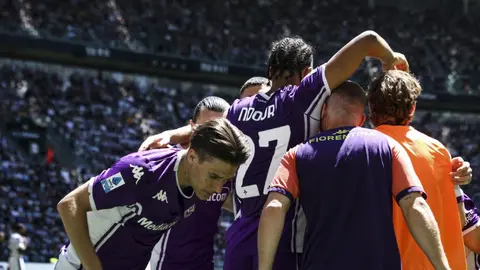 Celebración de la Fiorentina tras anotar a la Juventus en Serie A | AFP