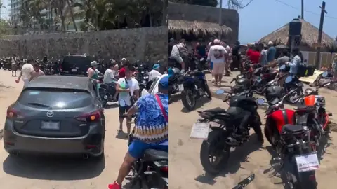 Las playas de Acapulco fueron invadidas por motocicletas y automóviles