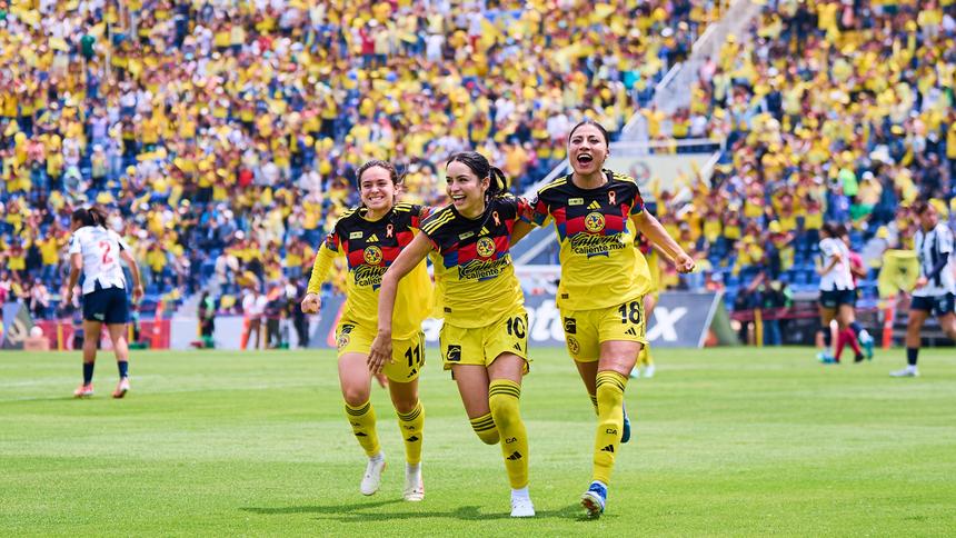 Jugadoras de América en celebración en la obtención del título del Clausura 2026 | MEXSPORT